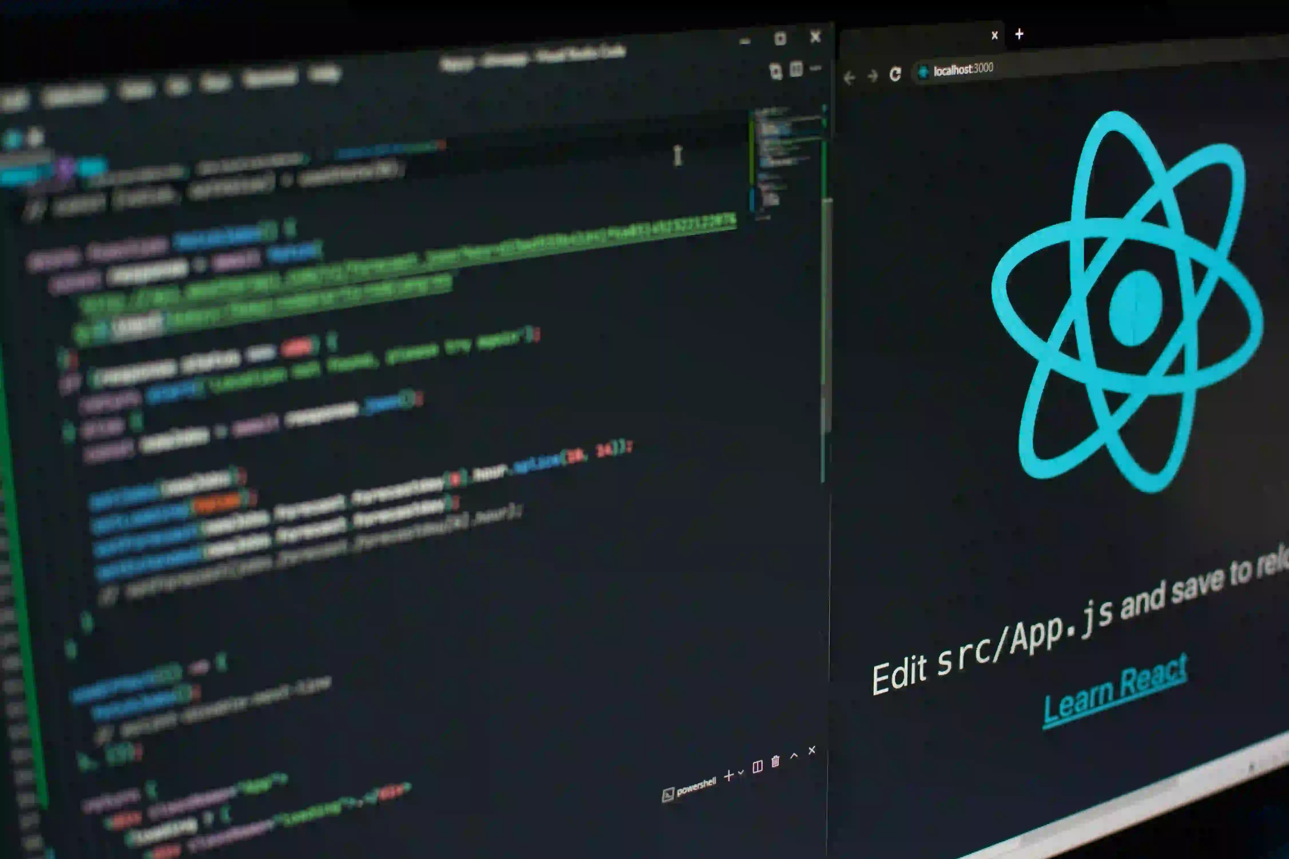 Developer writing modern clean code in a programming IDE interface